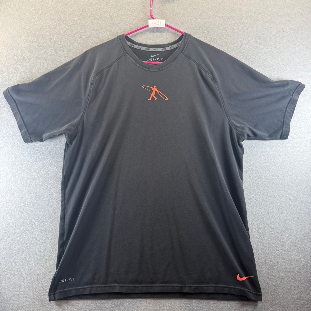 Nike Dri-FIT Mens Large Black Baseball Graphic Training T-Shirt Short Sleeve